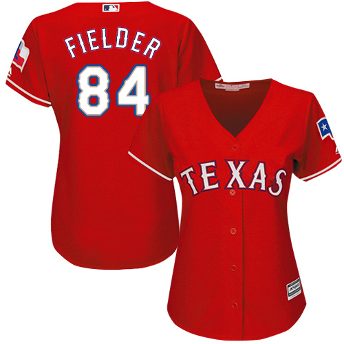 Rangers #84 Prince Fielder Red Alternate Women's Stitched MLB Jersey